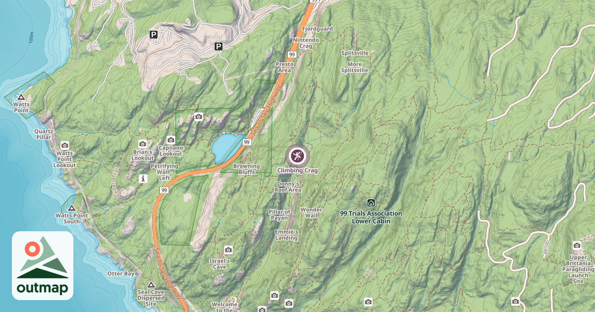 Map of Climbing Crag