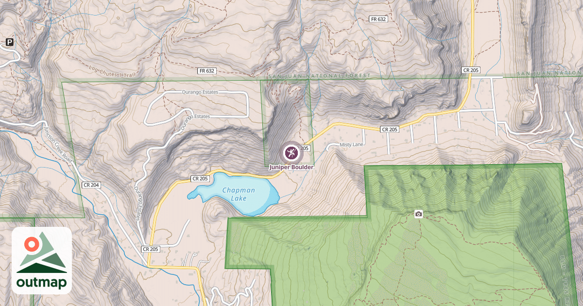 Map of Juniper Boulder