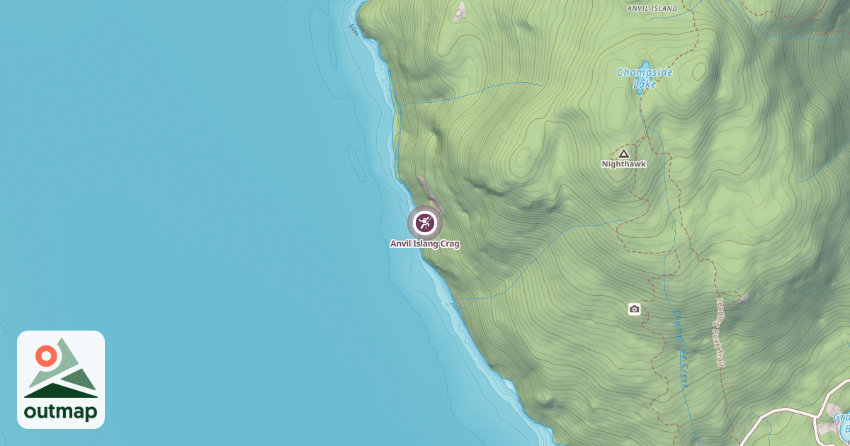 Map of Anvil Islang Crag