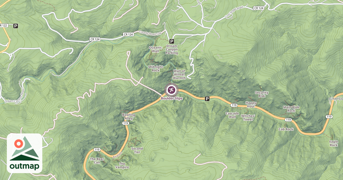 Map of Boulder Slips