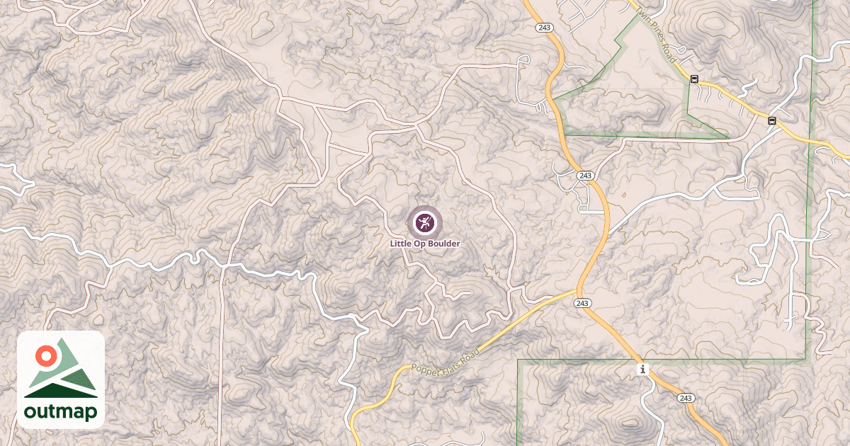 Map of Little Op Boulder