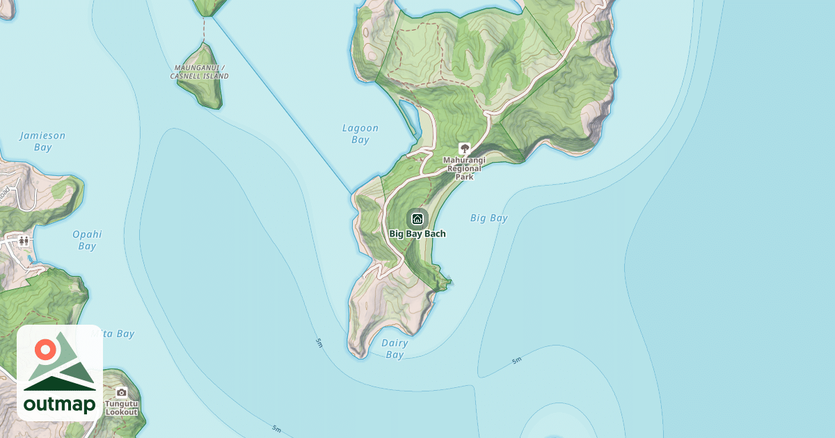 Map of Big Bay Bach