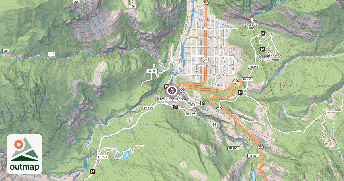 Map of Five Fingers area