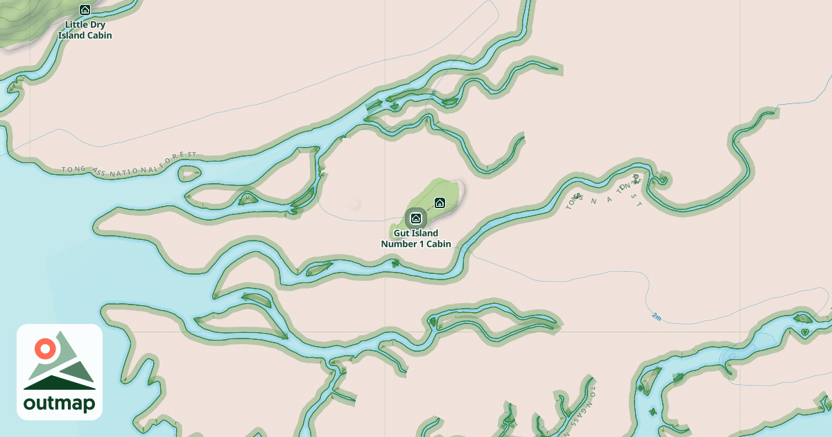 Map of Gut Island Number 1 Cabin