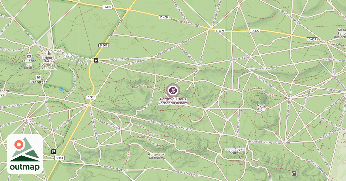 Map of Gorges du Houx Rocher du Renard