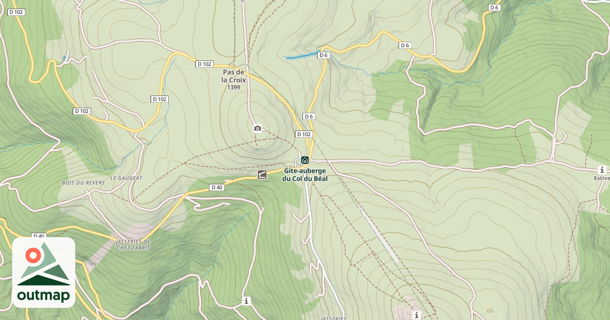 Map of Gite-auberge du Col du Béal