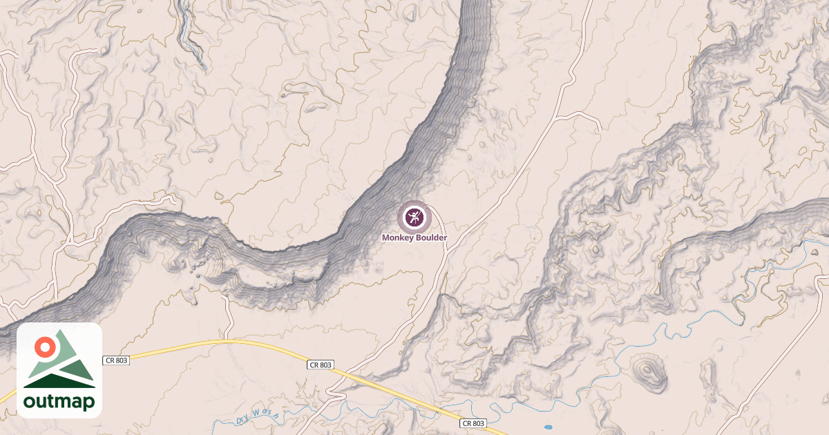 Map of Monkey Boulder