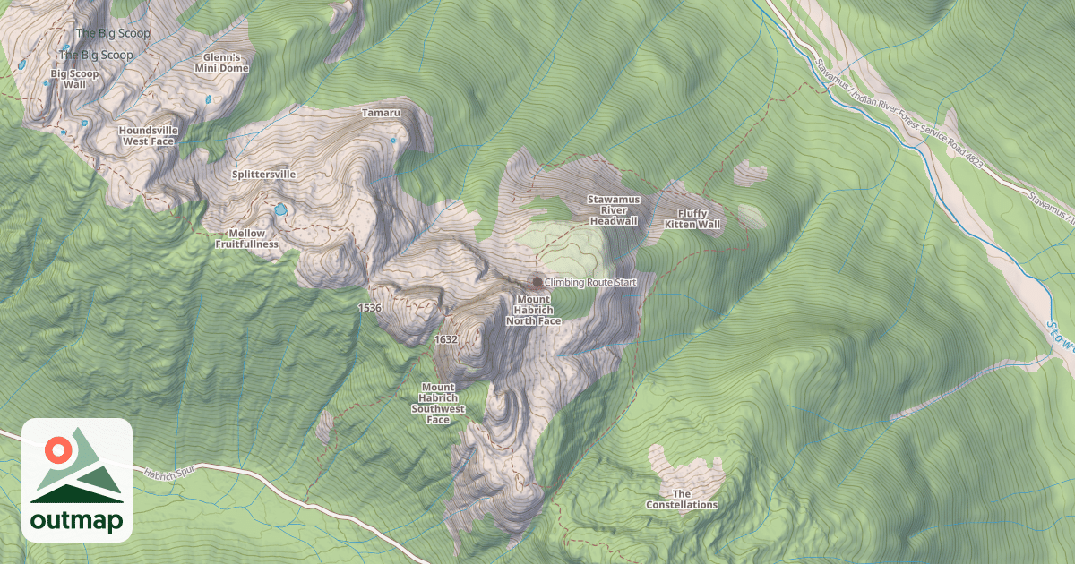 Map of Climbing Route Start