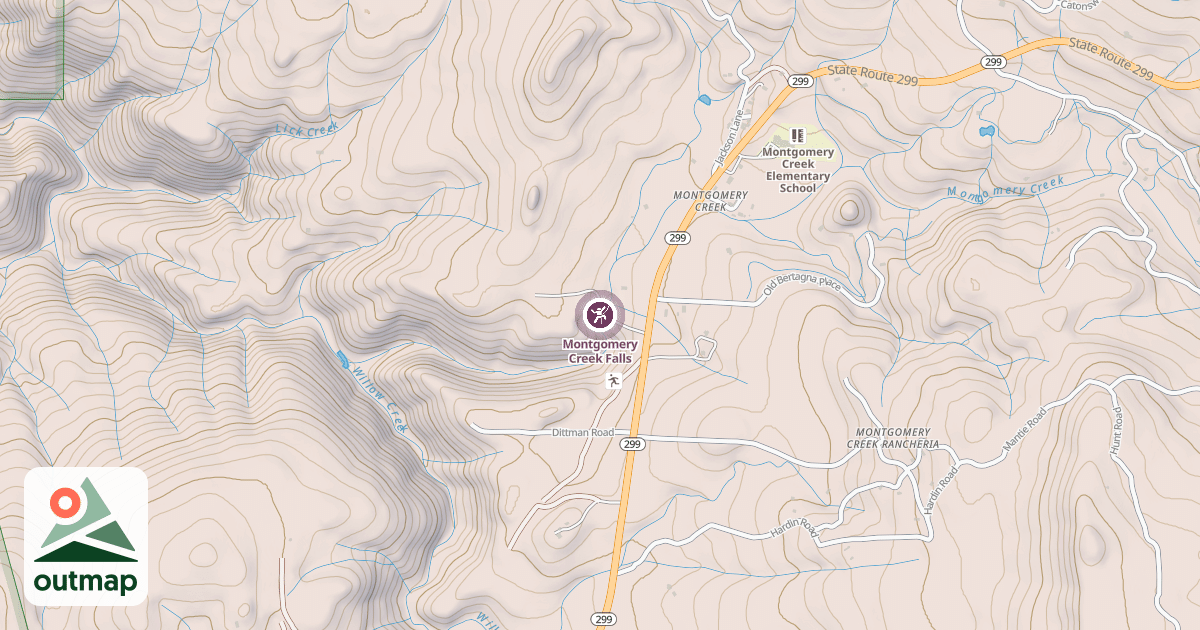 Map of Montgomery Creek Falls