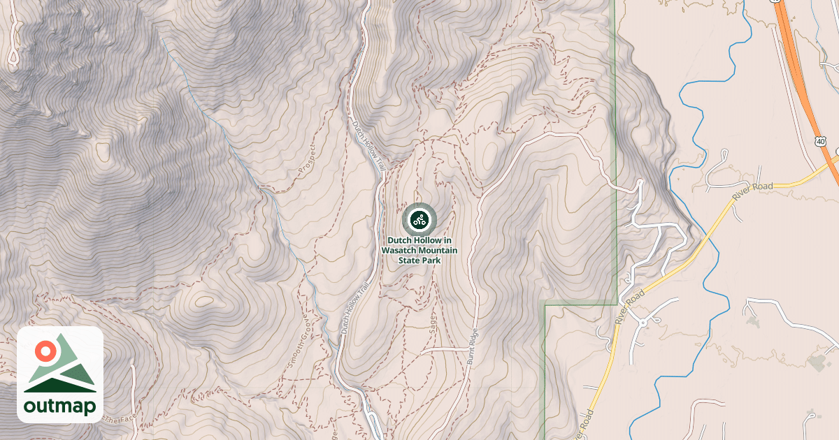 Map of Dutch Hollow in Wasatch Mountain State Park