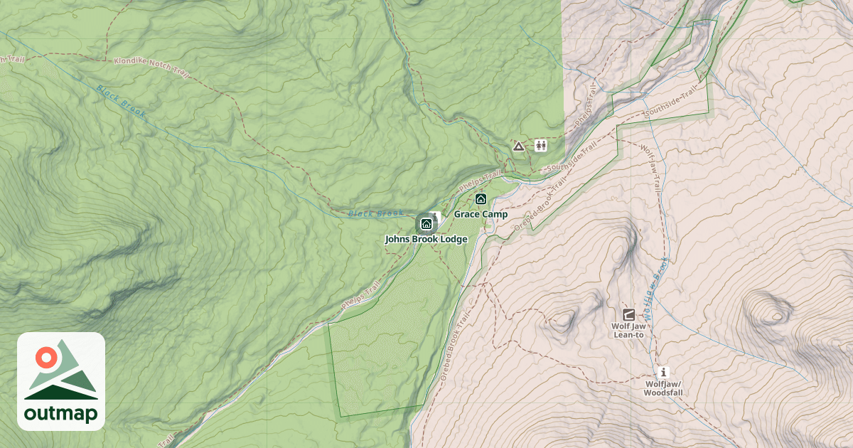 Map of Johns Brook Lodge