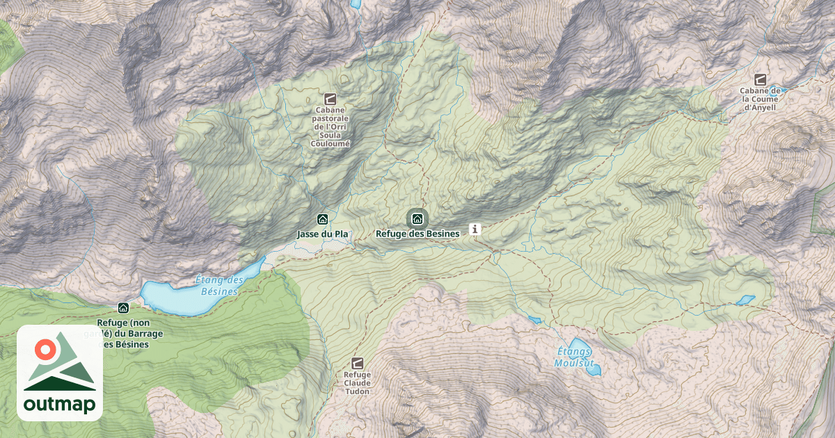 Map of Refuge des Besines