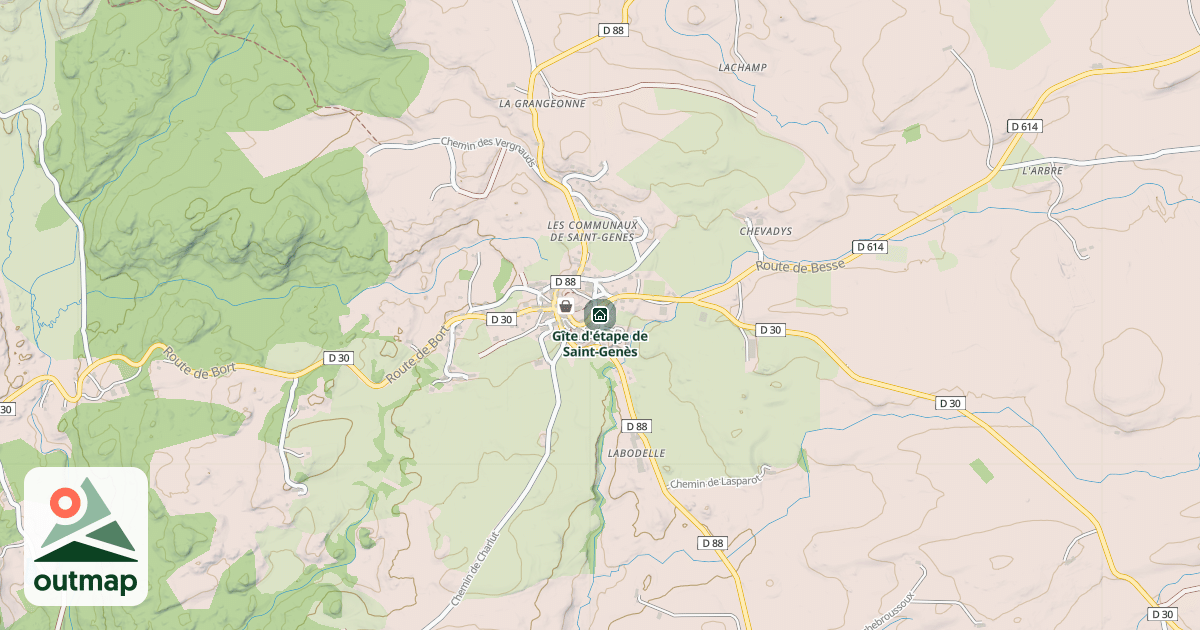 Map of Gîte d'étape de Saint-Genès