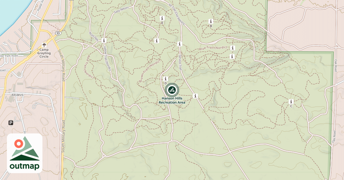 Map of Hanson Hills Recreation Area