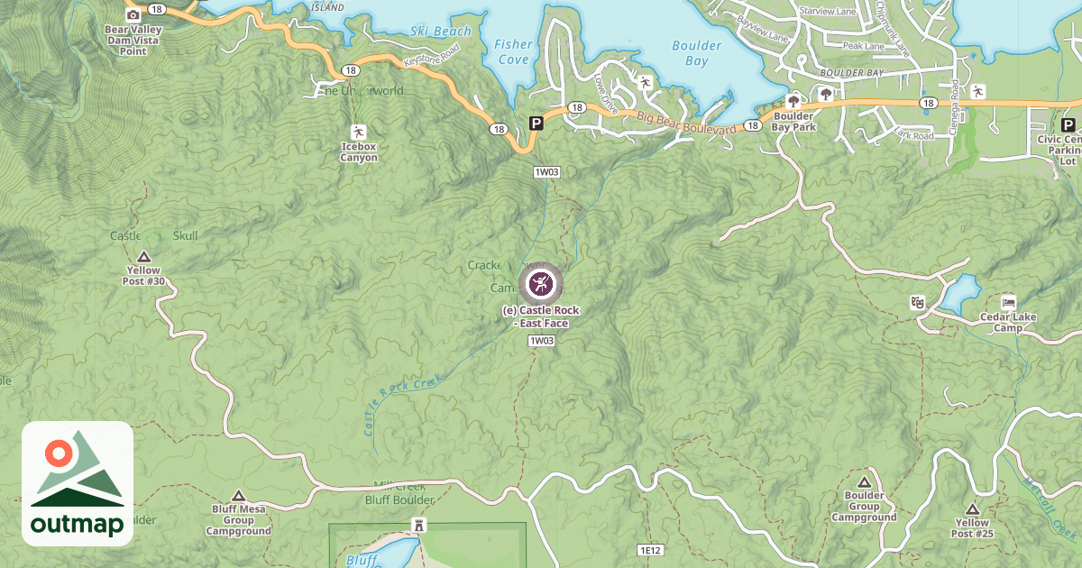 Map of (e) Castle Rock - East Face
