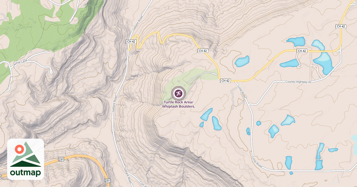 Map of Turtle Rock Area/ Whiplash Boulders.