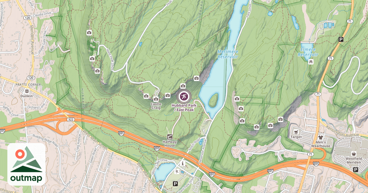 Map of Hubbard Park / East Peak