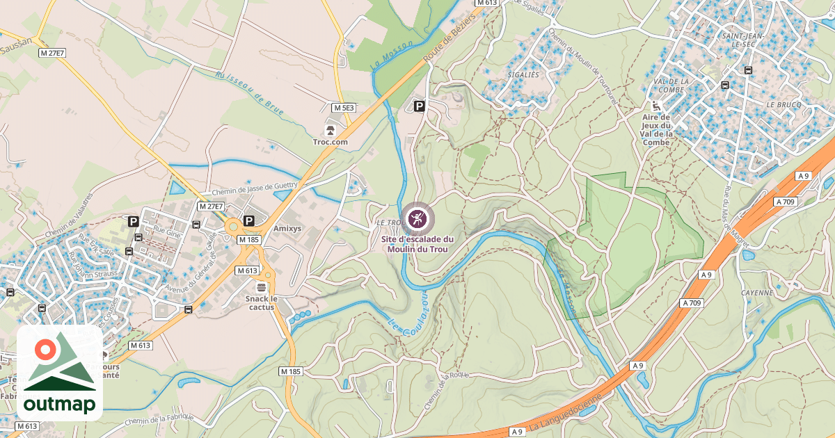 Map of Site d'escalade du Moulin du Trou