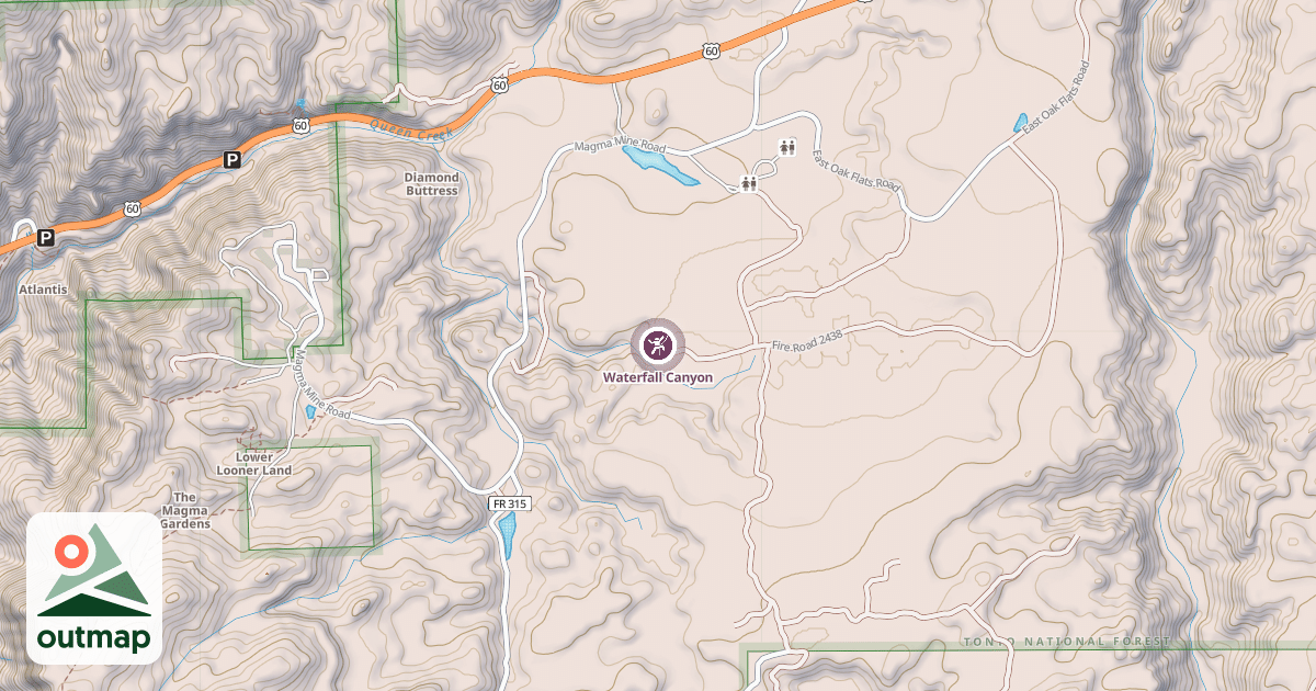 Map of Waterfall Canyon