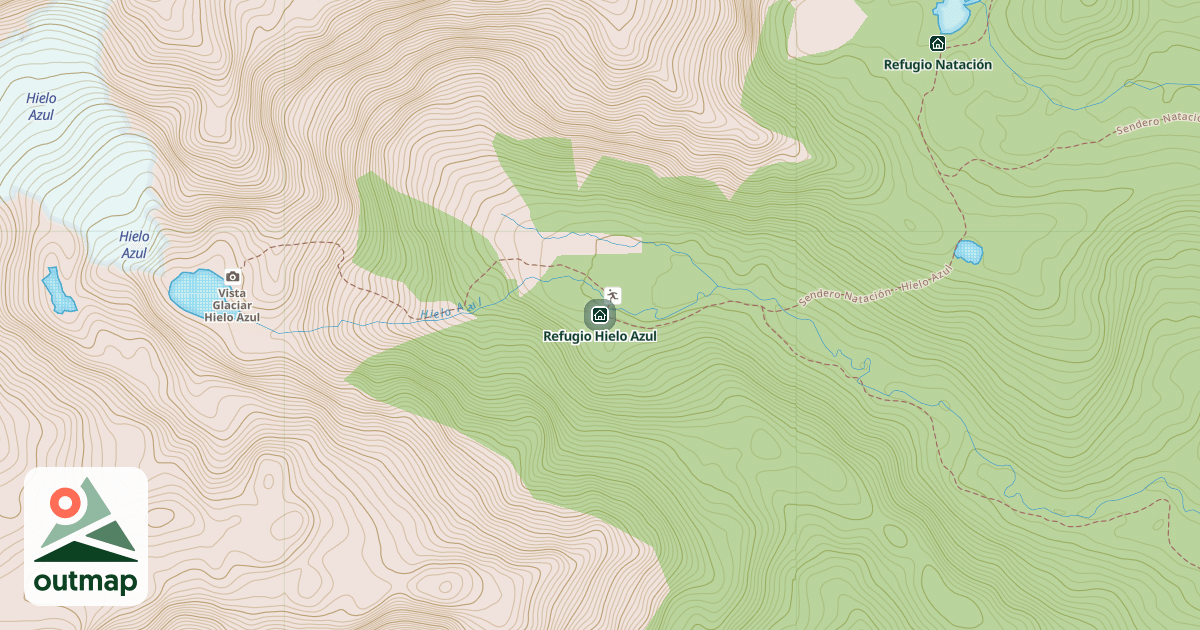 Map of Refugio Hielo Azul