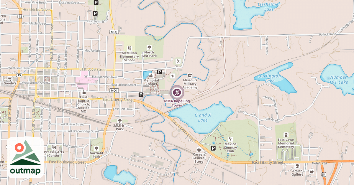 Map of MMA Rapelling Tower in Audrain