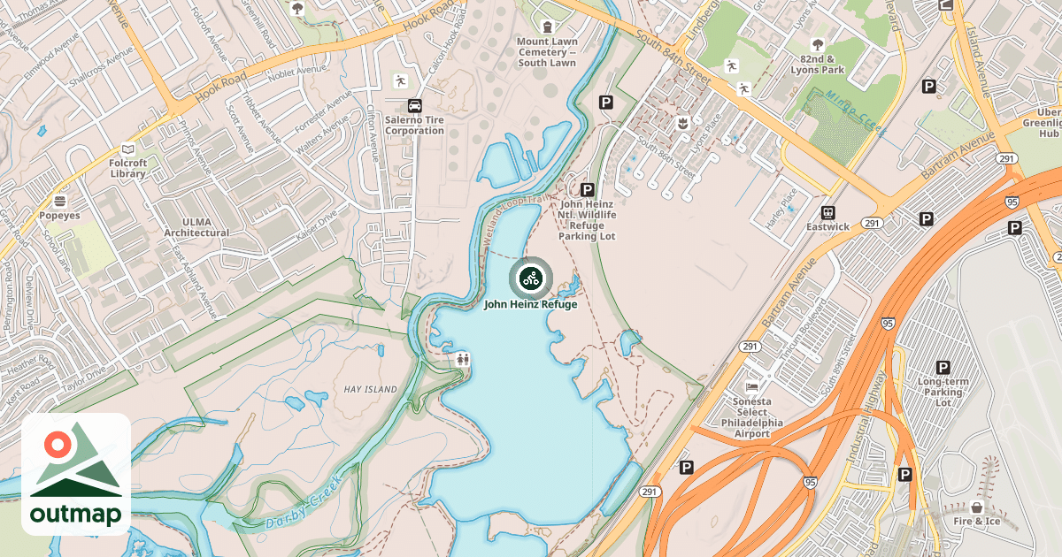 Map of John Heinz Refuge