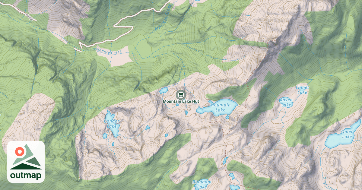 Map of Mountain Lake Hut
