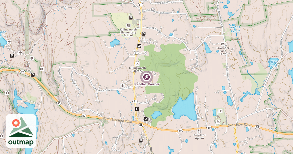 Map of Breadloaf Boulder
