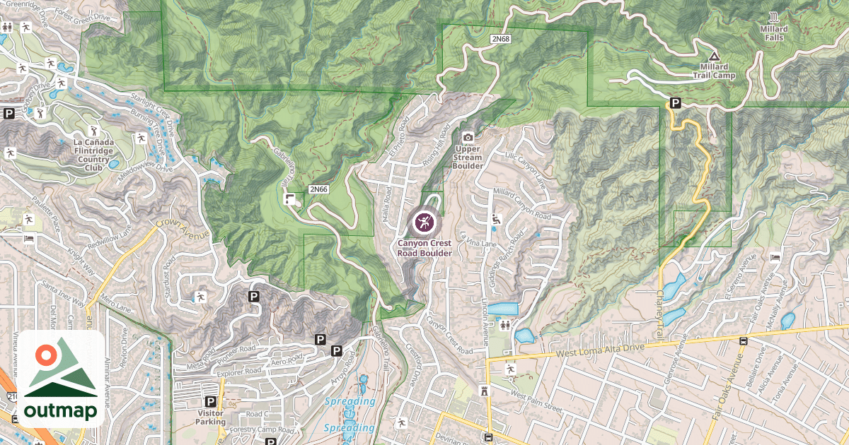 Map of Canyon Crest Road Boulder