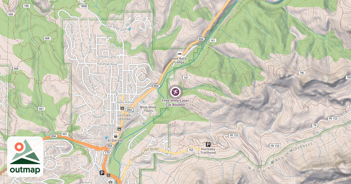 Map of Free Willy/Lazer Cut Boulder