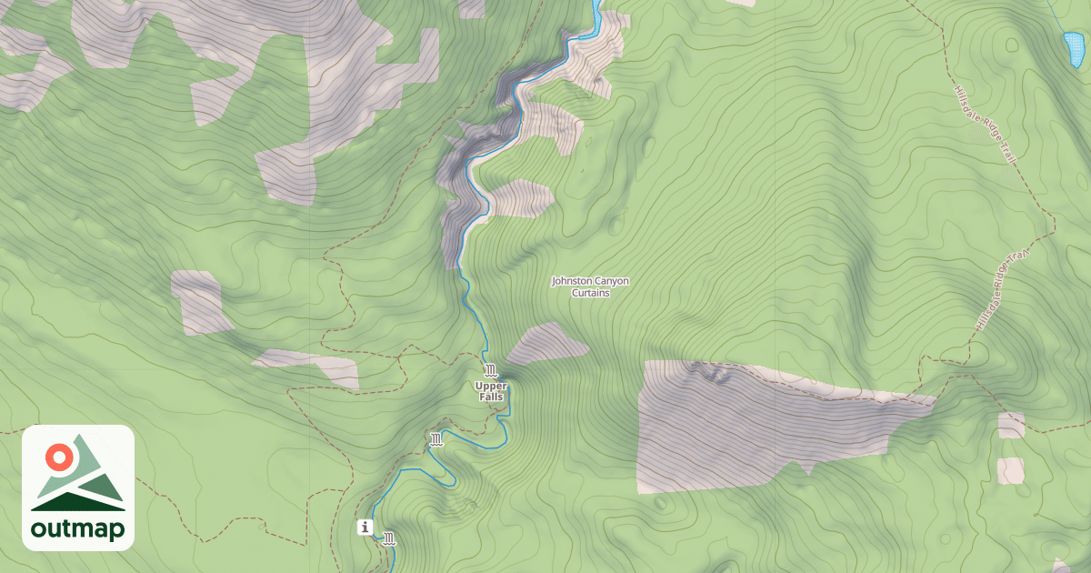 Map of Johnston Canyon Curtains