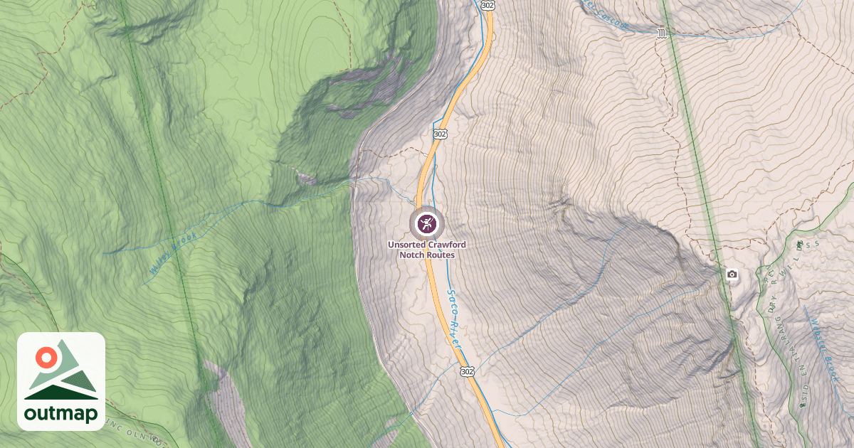 Map of Unsorted Crawford Notch Routes