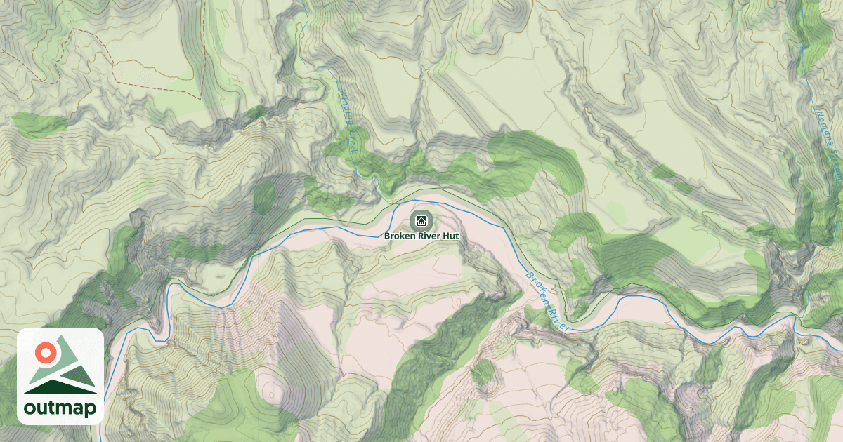 Map of Broken River Hut