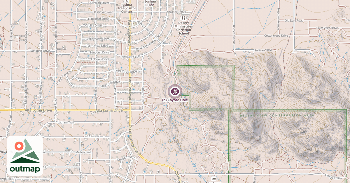 Map of (b) Coyote Hole