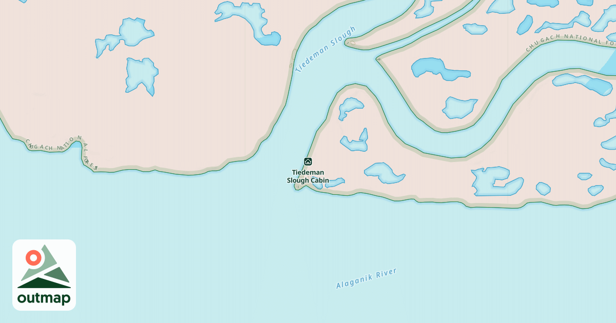 Map of Tiedeman Slough Cabin