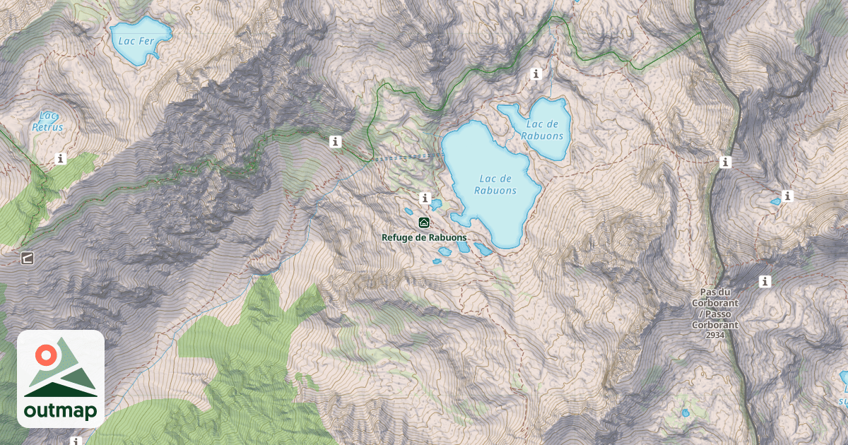 Map of Refuge de Rabuons