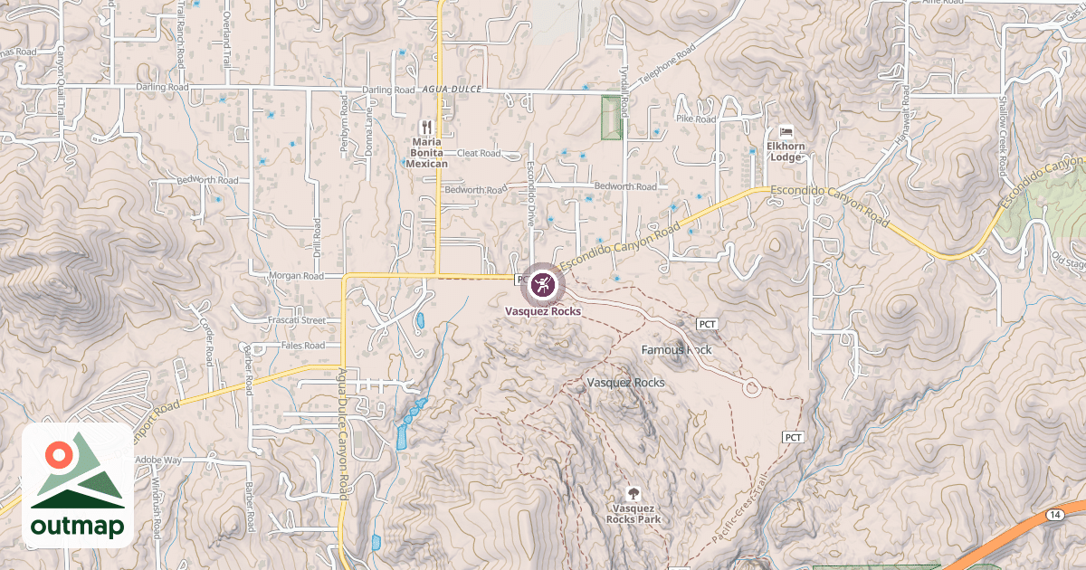 Map of Vasquez Rocks