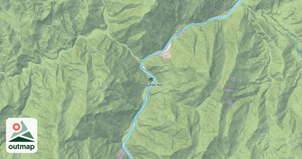 Map of Nikau Flat Hut