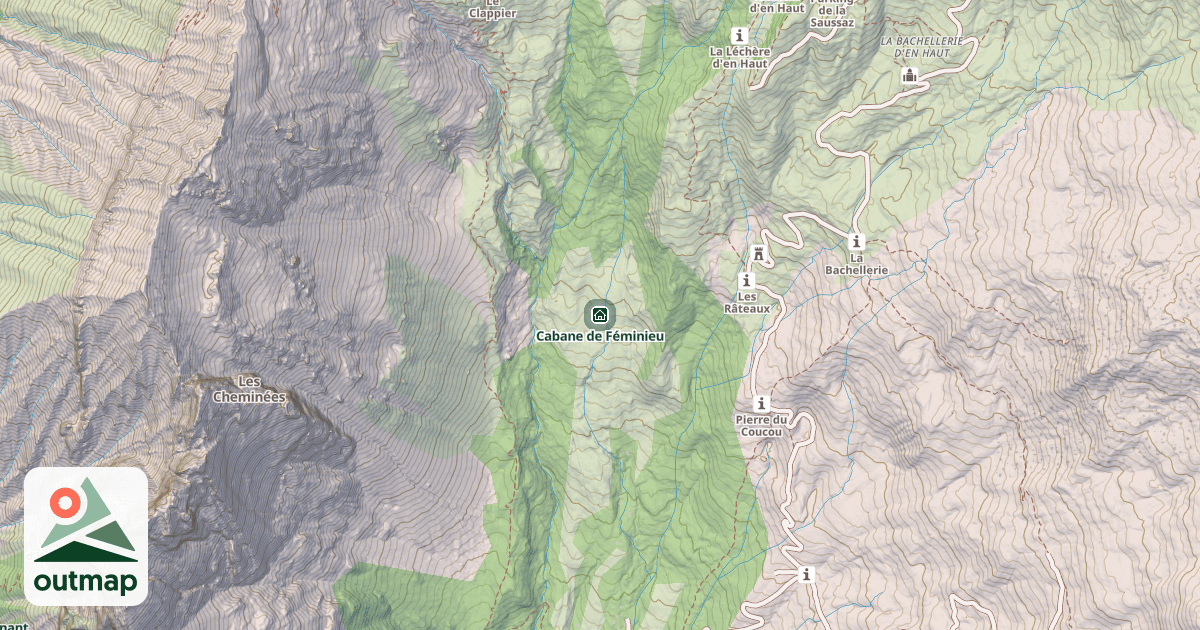 Map of Cabane de Féminieu