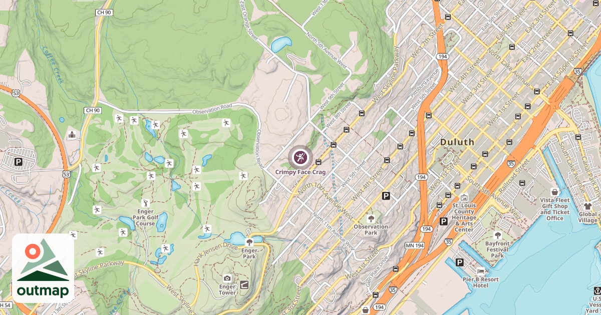 Map of Crimpy Face Crag