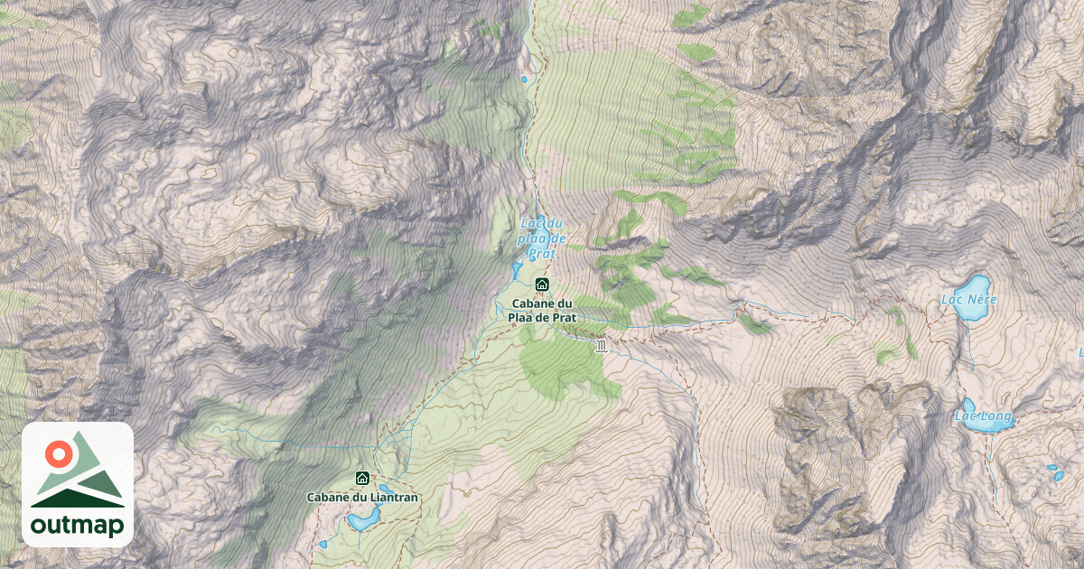 Map of Cabane du Plaa de Prat