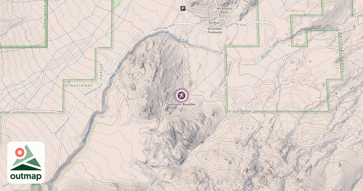 Map of Solitaire Boulder