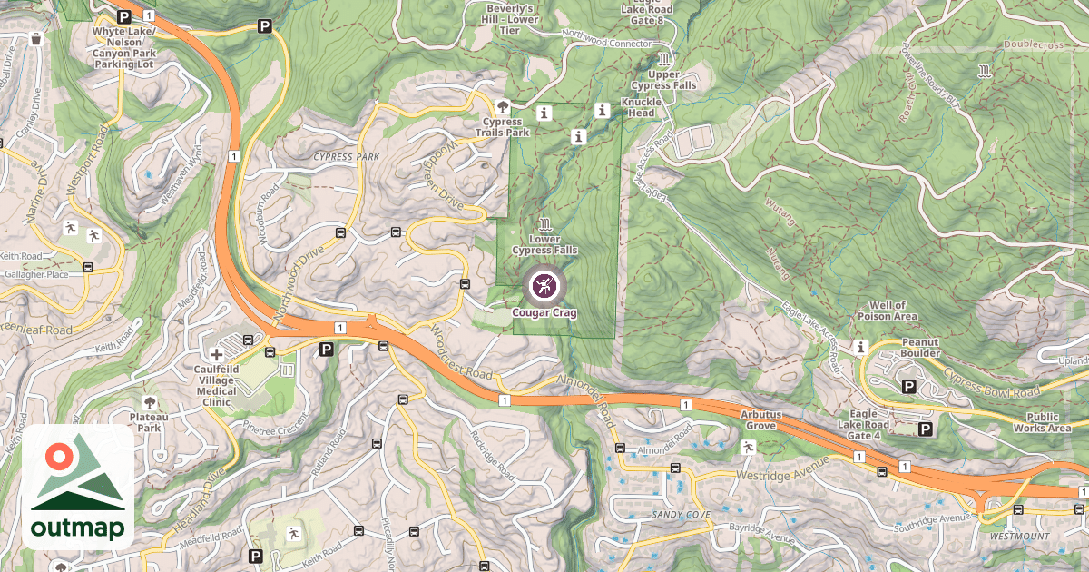 Map of Cougar Crag