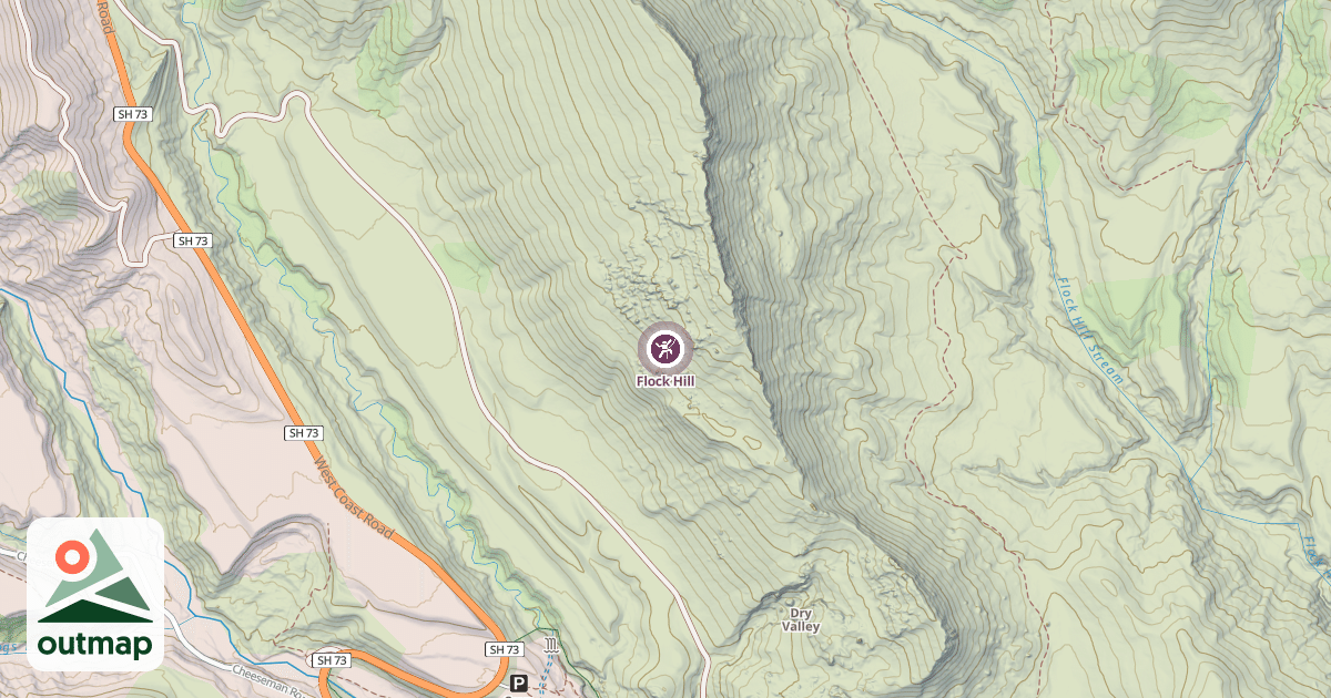 Map of Flock Hill
