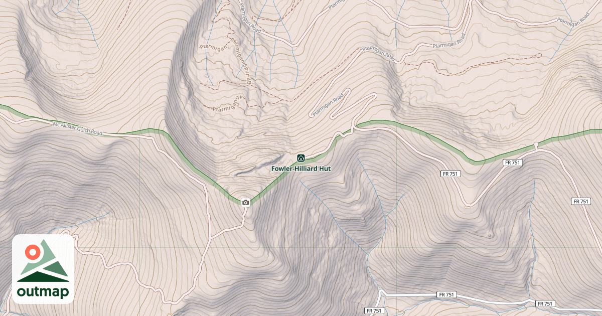 Map of Fowler-Hilliard Hut