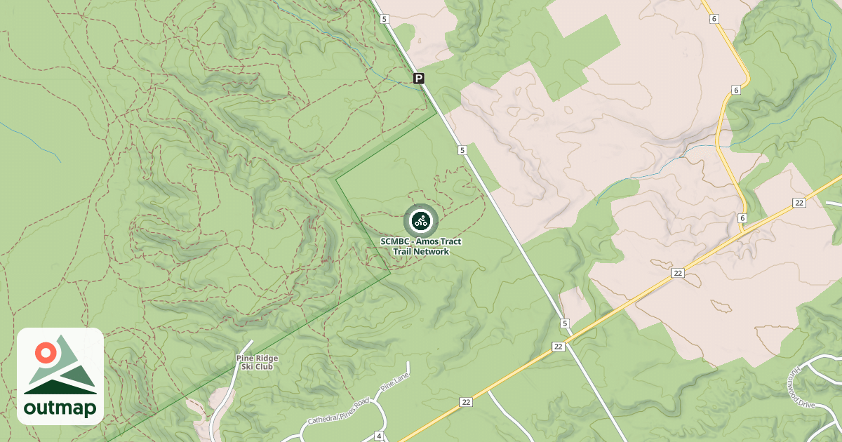 Map of SCMBC - Amos Tract Trail Network