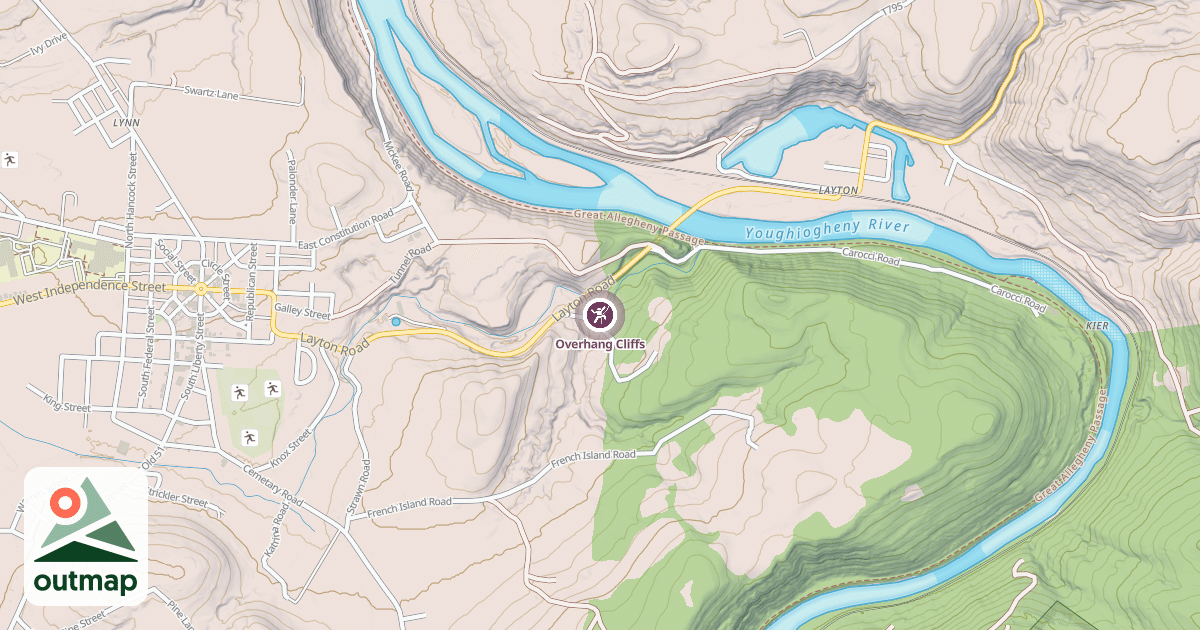 Map of Overhang Cliffs
