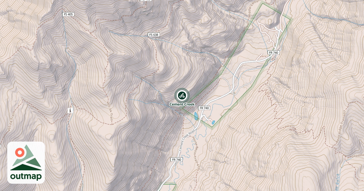 Map of Cement Creek