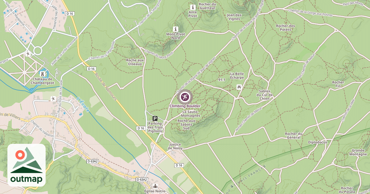 Map of Climbing Boulder