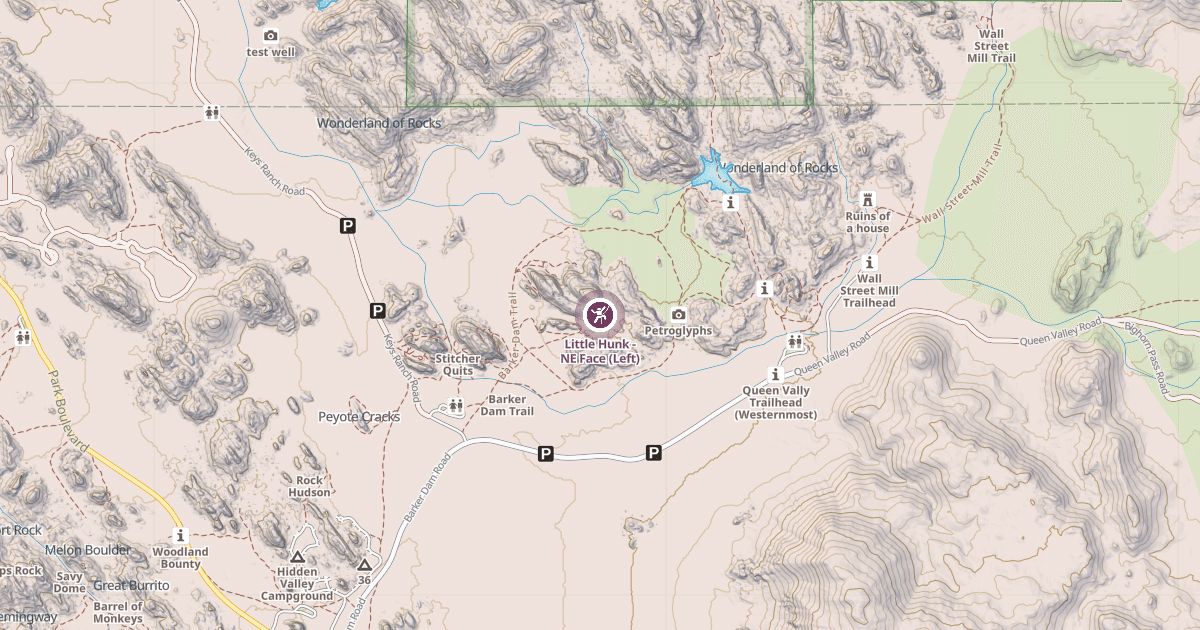 Map preview of Little Hunk - NE Face (Left)